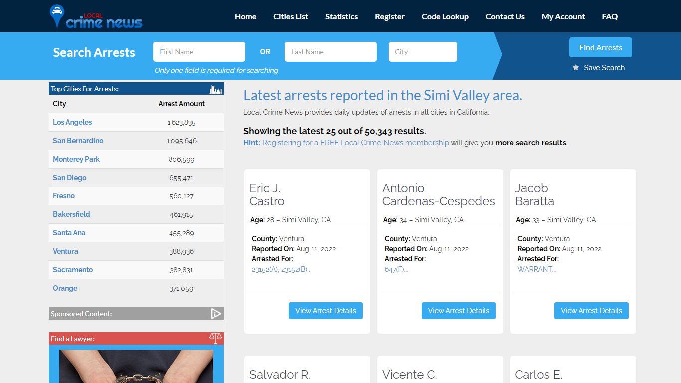 Simi Valley California Arrest Records | Local Crime News