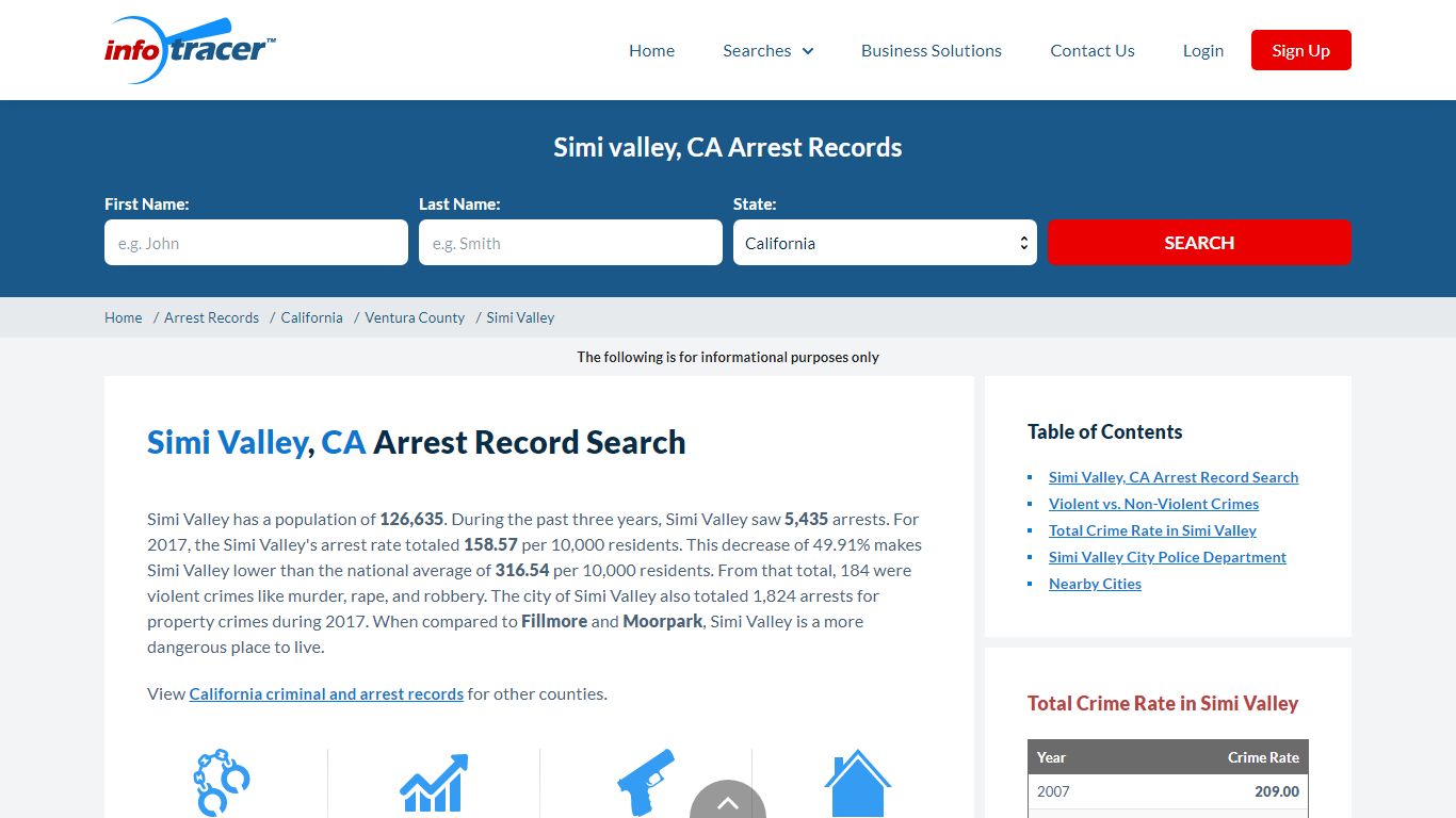 Find Simi Valley, CA Arrest Records Online - InfoTracer