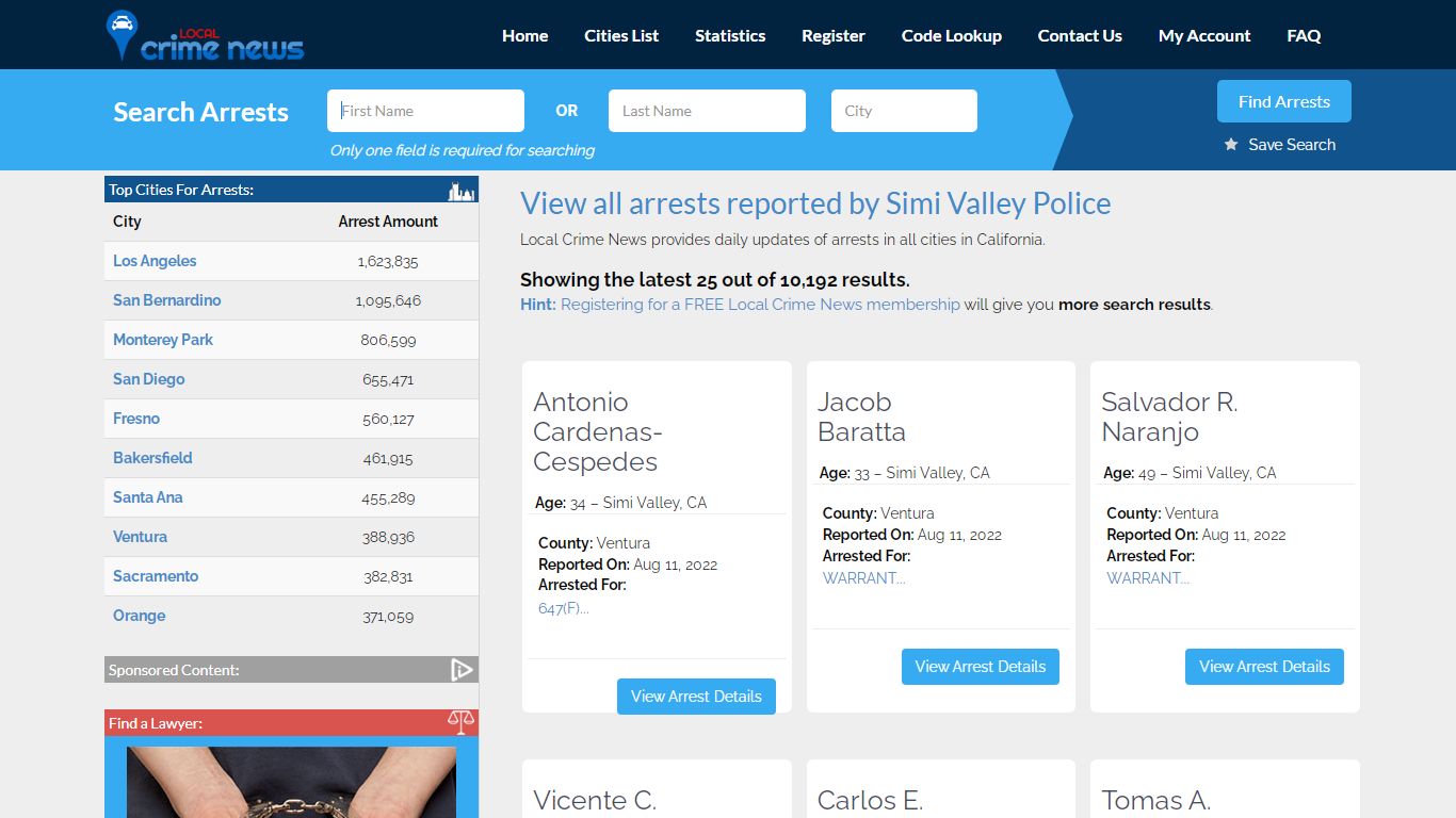 Arrests reported by Simi Valley Police | Local Crime News